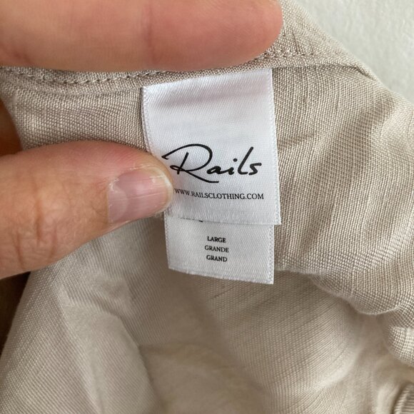 Rails Collins Jacket Linen Full Zip Bone Military Utility Lightweight Large - Picture 9 of 11